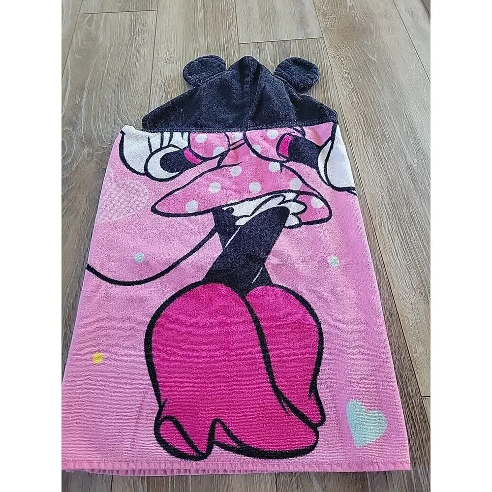 Disney Minnie Mouse Hooded Towel for Baby Or Toddler Beach Or Home Hand Pockets